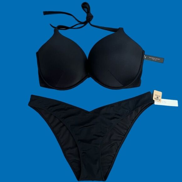 Victorias Secret Bombshell Add-2-Cups Push Up Bikini Top Bra & bottoms Swim Set - Picture 2 of 3